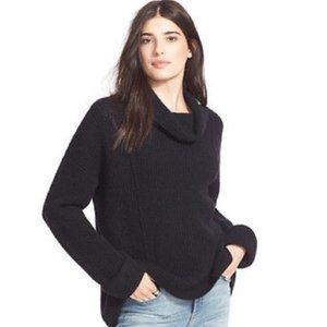 Free People Turtleneck Waffle Chunky Sweater Black